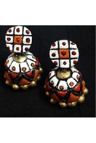 Handpainted Terracotta Jewellery – Ear rings Handpainted Terracotta Jewellery – Ear rings